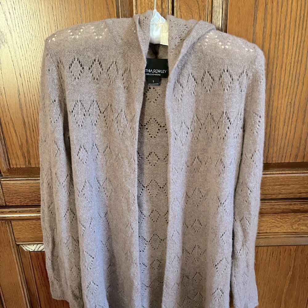Cashmere hooded cardigan tunic